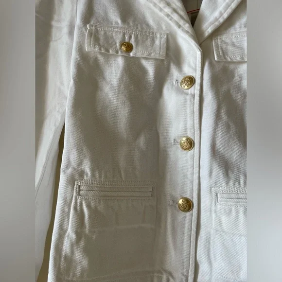 J. CREW RODMAN Denim blazer-jacket in white - Picture 5 of 6